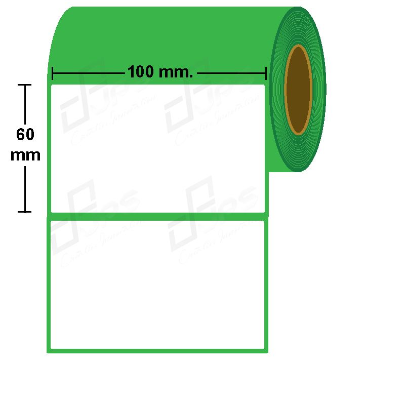 สติ๊กเกอร์กึ่งมันกึ่งด้าน ขนาด 100 mm x 60 mm