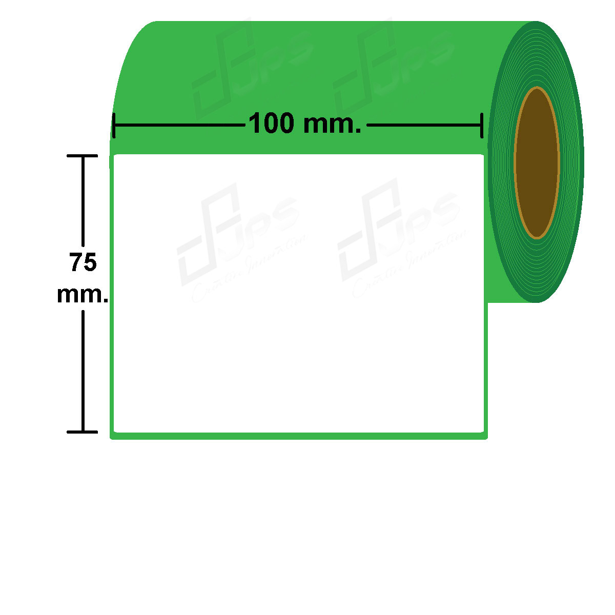 สติ๊กเกอร์กึ่งมันกึ่งด้าน ขนาด 100 mm. x 75 mm.