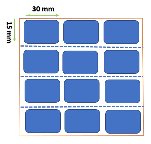 สติ๊กเกอร์บาร์โค้ด เทอร์มอล ขนาด 30 MM x 15 MM